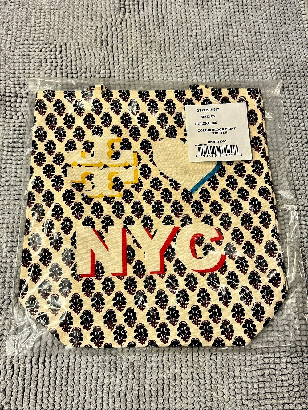 Tory Burch Floral Tote in Cream & Black NWT
